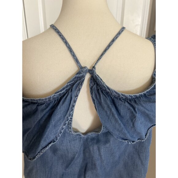 Express Chambray Over the shoulder Keyhole Blouse - M - Picture 6 of 10